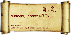 Mudrony Kasszián névjegykártya
