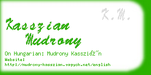 kasszian mudrony business card